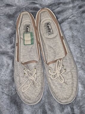 Keds Women's Beige Knit Boat Shoes-10